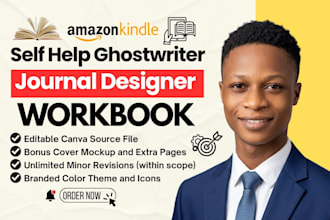 be self help ghostwriter, journal design, workbook, diary, mental health ebook