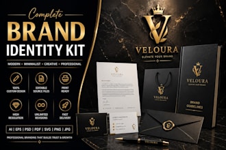 design a modern minimalist business logo brand identity kit