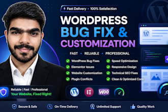 fix your wordpress bugs, errors and elementor issues