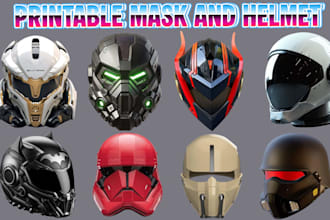 create 3d mask 3d helmet cosplay model wearable mask for 3d printing