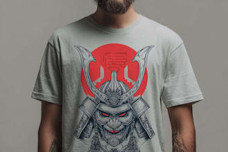 make a japanese t shirt illustratio