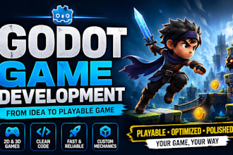 develop custom godot game for PC, mobile or web with source code
