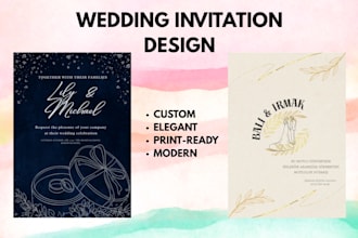 design a modern and elegant wedding invitation