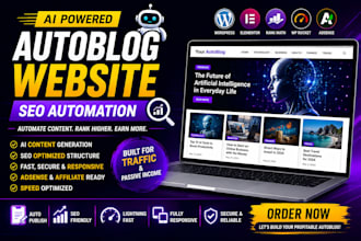 create an ai autoblog website with SEO automation