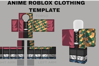 design custom roblox anime shirts, pants and outfits template upload r6 r15