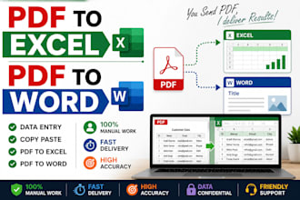 convert PDF to excel or word manually