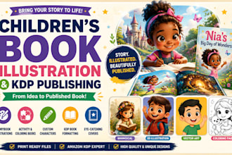 illustrate children storybook illustration, kid activity book illustration