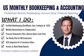 set up your xero, quickbooks, or freeagent account and manage it monthly