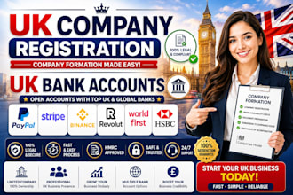 do UK company registration and UK bank accounts registration