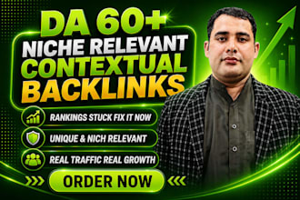 create 60 plus SEO contextual backlinks using manual dofollow link building
