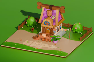 create stylized 3d game assets, props and environments