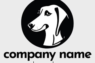 create minimalist and professional dog logo design