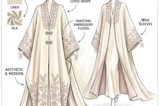 design aesthetic pakistani and korean fusion abaya sketches
