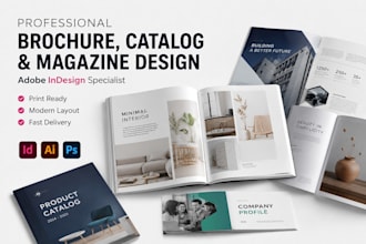 design a professional brochure, catalog or magazine in adobe indesign