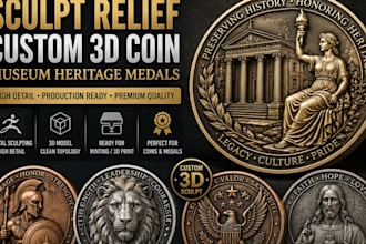 sculpt relief custom 3d coin museum heritage medals debt settlement leads