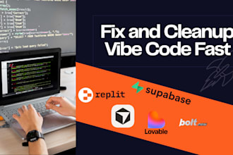 fix vibe code bugs, errors and cleanup your lovable, replit, base44, bolt apps