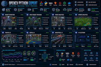 develop opencv python, object detection, object tracking and computer vision