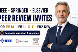 assist with ieee springer elsevier peer review invite for eb1, eb1a, eb2 niw