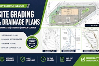 design site grading plans, drainage plans stormwater, site plan erosion control