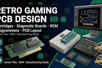 develop retro gaming cartridge, diagnostic and programmer pcb designs