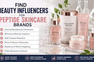 find beauty influencers for peptide skincare brands