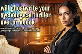 ghostwrite your psychological thriller novel or ebook