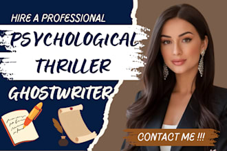 ghostwrite your psychological thriller novel or ebook