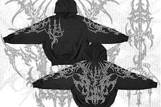 draw cyber sigilism and neo tribal for tattoo and clothing