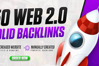 50 unique web 2 0 backlinks for better google ranking