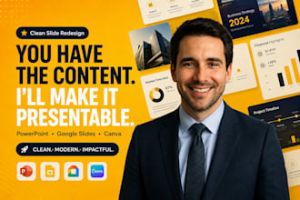 redesign powerpoint and google slides presentations professionally