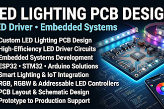 create led lighting pcb, driver and embedded system