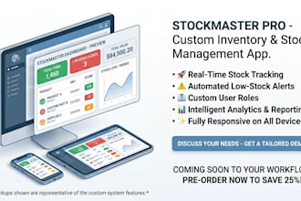 develop a custom inventory management system or stock app