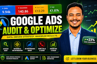 audit and optimize google ads PPC search campaign, shopping performance max ads