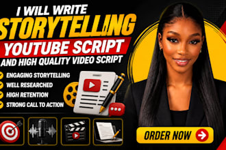 write storytelling youtube script and high quality video script writer