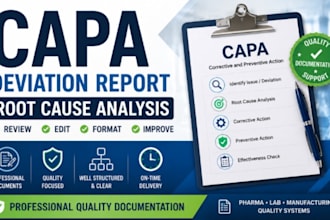 review and format capa deviation and root cause analysis documents