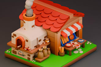 create stylized low poly 3d game assets