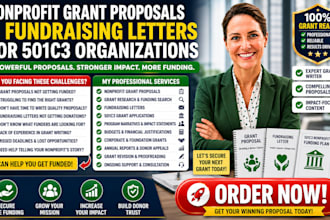write nonprofit grant proposals and fundraising letters for 501c3 organizations