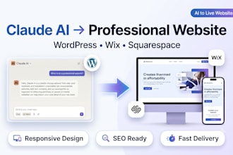 convert claude ai design ideas into wordpress wix sqarespace website