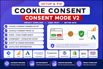 setup cookie consent banner with google consent mode v2 for gdpr