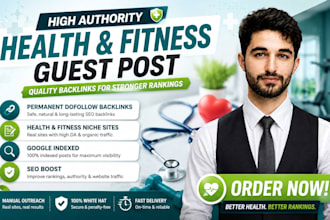 publish health and fitness guest post with dofollow backlink on high da blogs