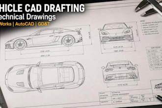 do vehicle cad drafting and technical drawings