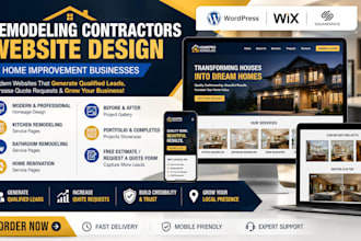 design a remodeling website, home renovation, contractor website