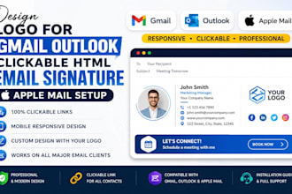 design logo for gmail outlook clickable HTML email signature apple mail setup