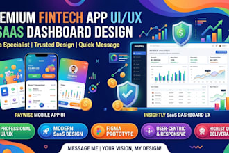 design premium fintech app UI UX and saas dashboard in figma