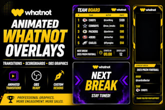 design animated whatnot overlays transitions and obs scoreboards