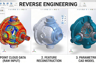 do reverse engineering, 3d scan stl mesh to cad model for cnc manufacturing