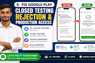fix google play closed testing rejection and production access