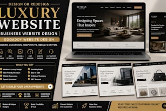 design or redesign luxury website, business website, godaddy website design