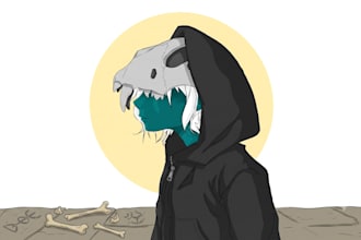 design unique 2d characters, stylized avatars and pfp art