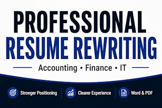 professionally rewrite your accounting finance or IT resume